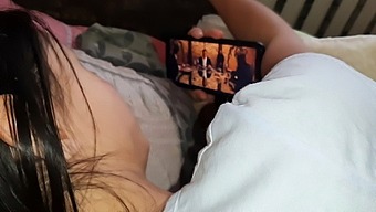 Masturbating My Girlfriend'S Pussy While She Watches A Movie