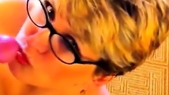 Huge Cumshot On Her Glasses