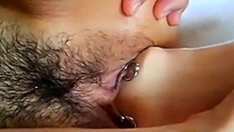 Huge Dildo In To The Pierced Pussy
