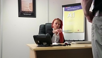 Seductive Redhead Fucks At The Office In Interesting Xxx Play