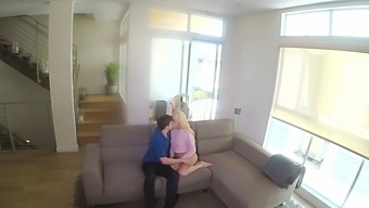 Strong Porn On The Couch For Mommy And The Stepdaughter