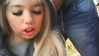 Sexy Hot Blonde Cum In Mouth Outdoor
