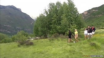 Lucy Belle And Luoi Mai Outdoor Group Sex