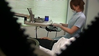 Japanese Dentist Enjoys Stroking A Dick Of Her Very Lucky Patient