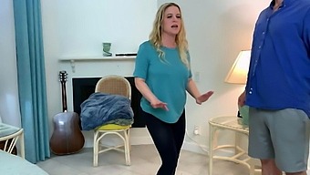 Stepson Helps Stepmom Make An Exercise Video 