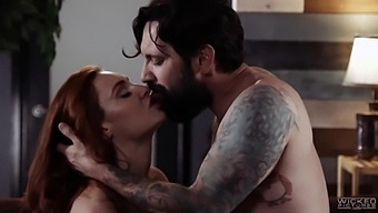 Bearded Tattooed Guy Fucks Deep Throat And Wet Pussy Of Red Haired Hottie Lacy Lennon