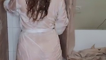 Beauty In A Wet Shirt Orgasms From Masturbation In Shower