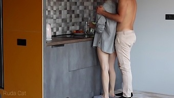 Passionate Morning Standing Sex With Petite Redhead Babe In The Kitchen - Ruda Cat