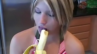 Teen Banana Blowjob Tease