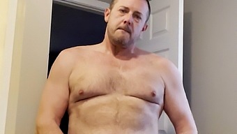 Gay Daddy Bear Bathroom Jerkoff And Thick Load