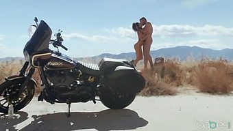 Stunning Girl Ashley Adams Rides A Motorcycle And Big Cock Of Charles Dera