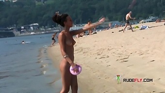 Bombastic Young Nudist Babes Sunbathe Nude At The Beach