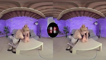 Sexy Goddess Chiara Plays With Slavegirl Stella' Feet - Foot Fetish Virtual Reality Lesbian 3d Porn