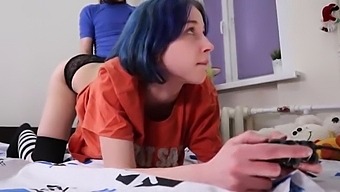 Fucks A Teen While She Plays The Console -Real Orgasm