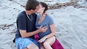 Passionate Fucking On The Beach With Horny Brunette Girlfriend