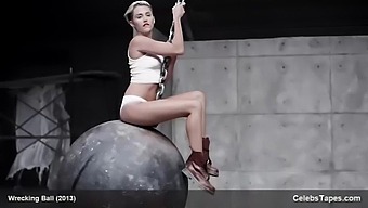 Miley Cyrus Completely Naked On The Ball
