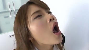 Cum Loving Secretary Sumire Drops On Her Knees To Give A Blowjob