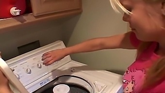 Petite Teen Fingered In The Laundry Room