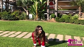 Stretching Outdoors In Red - Watch4fetish