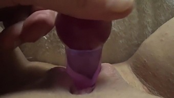 Foot Fetish Video W/ Other Side Of Purple Glass Dildo Ball Side