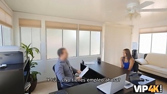 Vip4k. The Credit Company Office Is Comfortable For The Girl To Be Nailed