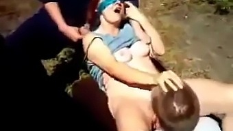 Outdoor Blindfolded Threesome