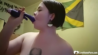 Sexy Girl Sucks Her Dildo And Fucks Herself