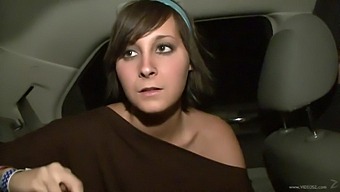 Naughty Stranger Flashes Her Boobs And Shaved Puss In The Car