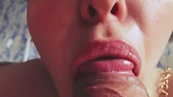 Close Up Slobbery Blowjob With Cum In Mouth