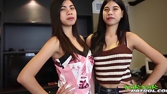 Twins Blowjob Pov Video Featuring Two Pretty Thai Girls