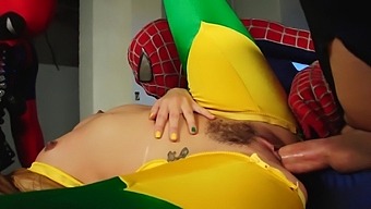 Allie Haze In A 3some With Spiderman And Deadpool - Hardcore And Clothed Sex
