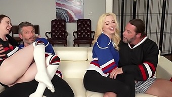 Natural Babe Lexi Lore And Hazel Moore Give A Blowjob To Their Favorite Sports Player