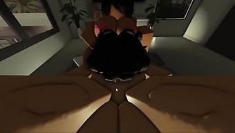 Roblox-Style Threesome With Oral And Riding