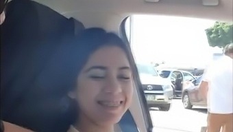 Busty Latina Flaunts Her Assets In A Public Striptease And Blowjob