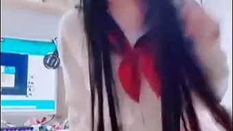 Asian Trans-Girl Gives A Blowjob To Her Horny Boyfriend In School Uniform
