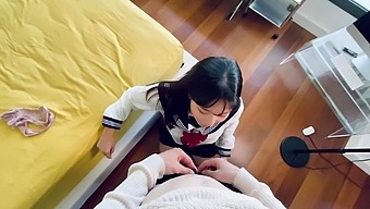 Cute Japanese Chick In Schoolgirl Uniform Got Her Shaved Pussy Fucked