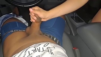 My Lover Gulps Down My Penis In The Auto.