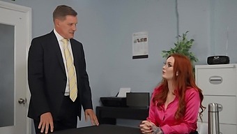 Redhead Zara Durose Enjoys While Getting Fucked By Her Boss