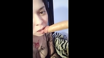 Sucking My Dildo And Have A Scorching Night