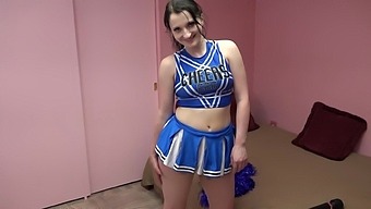 Brunette Cheerleader Valley Vale In A Miniskirt Teases And Satisfies In Pov