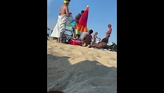 Naked Beach Cam Captures Hot Ebony Action
