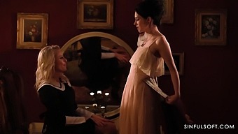 Lesbian Pleasure: Anna De Ville And Brittany Bardot Indulge In A Corseted And Licked Session