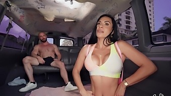 Sandy Love'S Long Hair And Fake Tits Add To The Excitement Of Car Sex