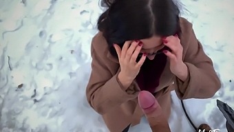 Outdoor Russian Teen Gets A Mouthful Of Cum On Scarf