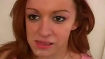 Teen Redhead Sister Enjoys A Deep Blowjob And Messy Facial Cumshot In Cfnm