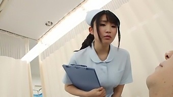 Longhaired Japanese Nurse Rides Lucky Patient