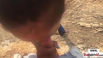 Petite Asian Girlfriend Gives Her Boyfriend A Blowjob In The Great Outdoors