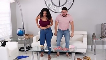 Gabriela Lopez'S Big Boobs Bounce During Kitchen Sex