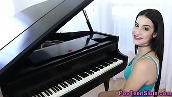 Pov Latina Gets Deepthroat By Piano Teacher
