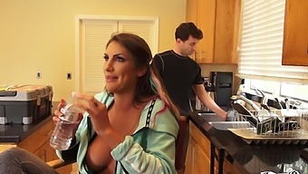 August Ames And Her Friends Enjoy A Friendly Encounter In The Backstage